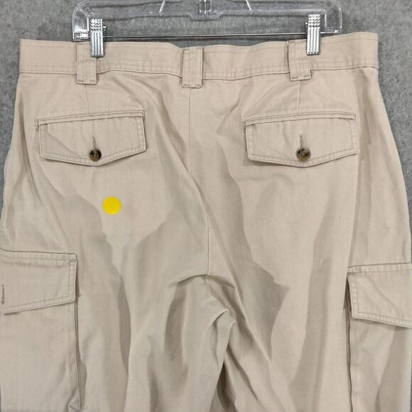 Eddie Bauer Cargo Pants Mens Size 38 x 29 Tan Khaki Flat Front Casual Chino Work - Picture 8 of 10